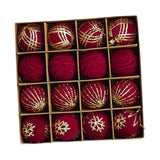 Maxbell 16Pcs Christmas Balls Crafts DIY Baubles for Christmas Gifts Festive Wedding red