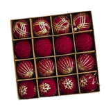 Maxbell 16Pcs Christmas Balls Crafts DIY Baubles for Christmas Gifts Festive Wedding red