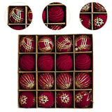 Maxbell 16Pcs Christmas Balls Crafts DIY Baubles for Christmas Gifts Festive Wedding red