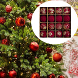 Maxbell 16Pcs Christmas Balls Crafts DIY Baubles for Christmas Gifts Festive Wedding red