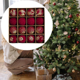 Maxbell 16Pcs Christmas Balls Crafts DIY Baubles for Christmas Gifts Festive Wedding red