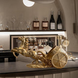 Maxbell Wine Bottle Holder Animal Figurine Bottle Rest Statue for Bar Countertop Decor Gold