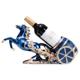 Maxbell Wine Bottle Holder Animal Figurine Bottle Rest Statue for Bar Countertop Decor Dark Blue
