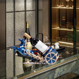 Maxbell Wine Bottle Holder Animal Figurine Bottle Rest Statue for Bar Countertop Decor Dark Blue
