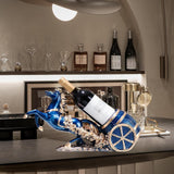 Maxbell Wine Bottle Holder Animal Figurine Bottle Rest Statue for Bar Countertop Decor Dark Blue