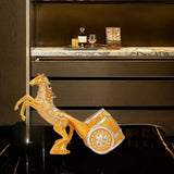 Maxbell Wine Bottle Holder Animal Figurine Bottle Rest Statue for Bar Countertop Decor Horse Gold