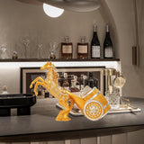 Maxbell Wine Bottle Holder Animal Figurine Bottle Rest Statue for Bar Countertop Decor Horse Gold