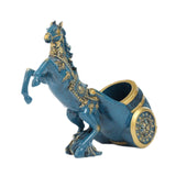 Maxbell Wine Bottle Holder Animal Figurine Bottle Rest Statue for Bar Countertop Decor Horse Blue