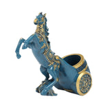 Maxbell Wine Bottle Holder Animal Figurine Bottle Rest Statue for Bar Countertop Decor Horse Blue