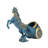 Maxbell Wine Bottle Holder Animal Figurine Bottle Rest Statue for Bar Countertop Decor Horse Blue