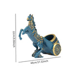 Maxbell Wine Bottle Holder Animal Figurine Bottle Rest Statue for Bar Countertop Decor Horse Blue