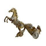Maxbell Wine Bottle Holder Animal Figurine Bottle Rest Statue for Bar Countertop Decor Horse Pull cart Gold