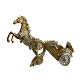 Maxbell Wine Bottle Holder Animal Figurine Bottle Rest Statue for Bar Countertop Decor Horse Pull cart Gold