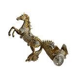Maxbell Wine Bottle Holder Animal Figurine Bottle Rest Statue for Bar Countertop Decor Horse Pull cart Gold
