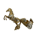 Maxbell Wine Bottle Holder Animal Figurine Bottle Rest Statue for Bar Countertop Decor Horse Pull cart Gold