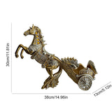 Maxbell Wine Bottle Holder Animal Figurine Bottle Rest Statue for Bar Countertop Decor Horse Pull cart Gold
