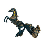 Maxbell Wine Bottle Holder Animal Figurine Bottle Rest Statue for Bar Countertop Decor Horse Pull cart Blue
