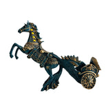Maxbell Wine Bottle Holder Animal Figurine Bottle Rest Statue for Bar Countertop Decor Horse Pull cart Blue