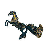 Maxbell Wine Bottle Holder Animal Figurine Bottle Rest Statue for Bar Countertop Decor Horse Pull cart Blue