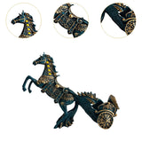 Maxbell Wine Bottle Holder Animal Figurine Bottle Rest Statue for Bar Countertop Decor Horse Pull cart Blue