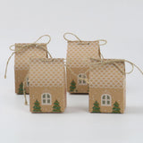 Maxbell 50x Christmas Kraft Paper Bags Cookie Gift Bags for Festival Christmas Party