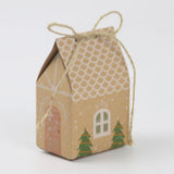 Maxbell 50x Christmas Kraft Paper Bags Cookie Gift Bags for Festival Christmas Party