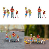 Maxbell 1/64 Miniature People Figures for Micro Landscapes Photography Props Diorama 4 pieces