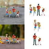Maxbell 1/64 Miniature People Figures for Micro Landscapes Photography Props Diorama 4 pieces