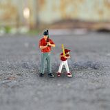 Maxbell 1/64 Miniature People Figures for Micro Landscapes Photography Props Diorama Balls Theme 2 piece