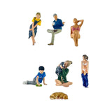 1/64 Scale Diorama Figure Resin Street People Model for Kids Adults Children 3Pcs