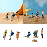 1/64 Scale Diorama Figure Resin Street People Model for Kids Adults Children 3Pcs