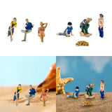 1/64 Scale Diorama Figure Resin Street People Model for Kids Adults Children 3Pcs