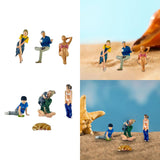 1/64 Scale Diorama Figure Resin Street People Model for Kids Adults Children 3Pcs