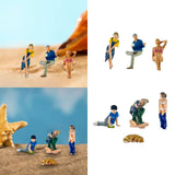 1/64 Scale Diorama Figure Resin Street People Model for Kids Adults Children 3Pcs