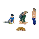 1/64 Scale Diorama Figure Resin Street People Model for Kids Adults Children 4Pcs