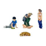 1/64 Scale Diorama Figure Resin Street People Model for Kids Adults Children 4Pcs