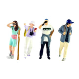 Maxbell 4 Pieces 1/64 Diorama Figure Miniature Layout for Children Boys Girls Adults