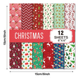 Maxbell 12Pcs Christmas Wrapping Paper Card Making Supplies for Festive Wedding Xmas