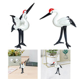 Maxbell Miniature Crane Statue Standing Crane Sculpture for Office Living Room Head up