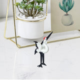 Maxbell Miniature Crane Statue Standing Crane Sculpture for Office Living Room Head up