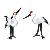 Maxbell Miniature Crane Statue Standing Crane Sculpture for Office Living Room Head up