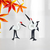 Maxbell Miniature Crane Statue Standing Crane Sculpture for Office Living Room Head down