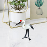 Maxbell Miniature Crane Statue Standing Crane Sculpture for Office Living Room Head down