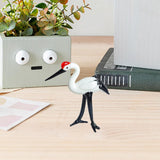 Maxbell Miniature Crane Statue Standing Crane Sculpture for Office Living Room Head down