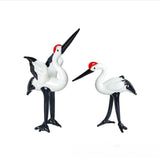 Maxbell Miniature Crane Statue Standing Crane Sculpture for Office Living Room Head down