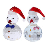 Snowman Figurine Clear Christmas Desktop Ornaments for Christmas Table Decor Blue