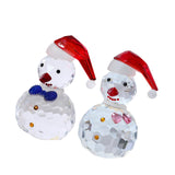 Snowman Figurine Clear Christmas Desktop Ornaments for Christmas Table Decor Blue