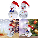 Snowman Figurine Clear Christmas Desktop Ornaments for Christmas Table Decor Blue