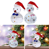 Snowman Figurine Clear Christmas Desktop Ornaments for Christmas Table Decor Blue