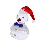 Snowman Figurine Clear Christmas Desktop Ornaments for Christmas Table Decor Blue